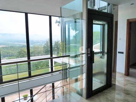 Glass Homelift on upper floor